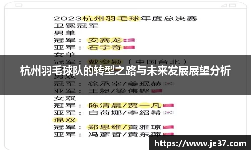 杭州羽毛球队的转型之路与未来发展展望分析